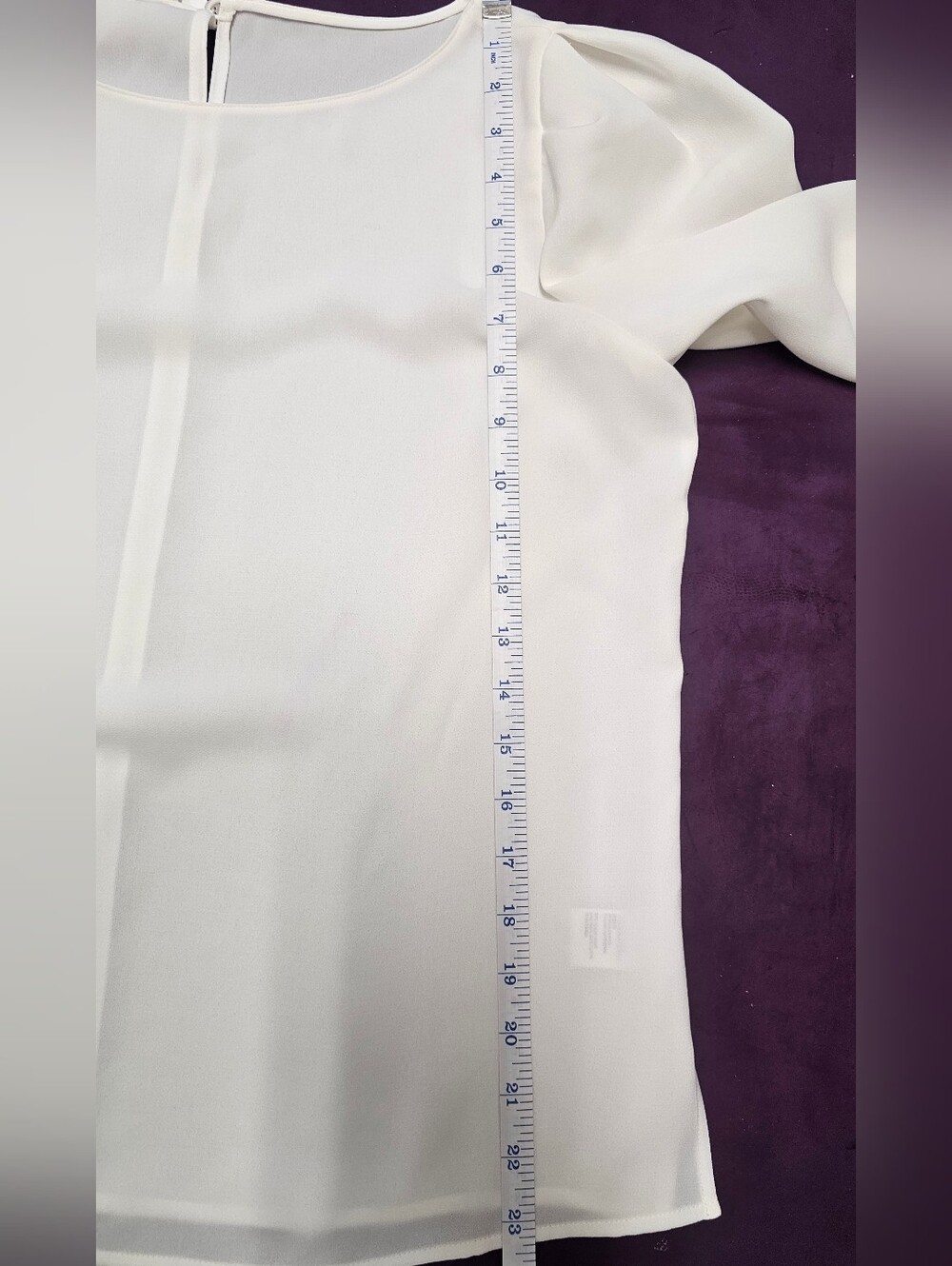 New Lafayette 148 New York Cloud Puff-Sleeve Blouse Size S - Picture 10 of 10